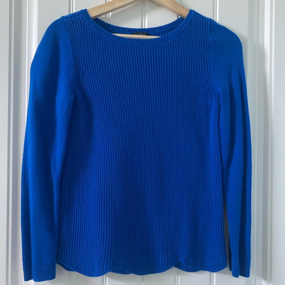 Talbots Blue Knit Long Sleeve Top Size Small